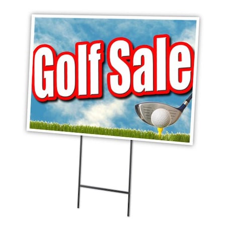 Signmission Golf Sale Yard Sign & Stake outdoor plastic coroplast window, C-1824 Golf Sale C-1824 Golf Sale